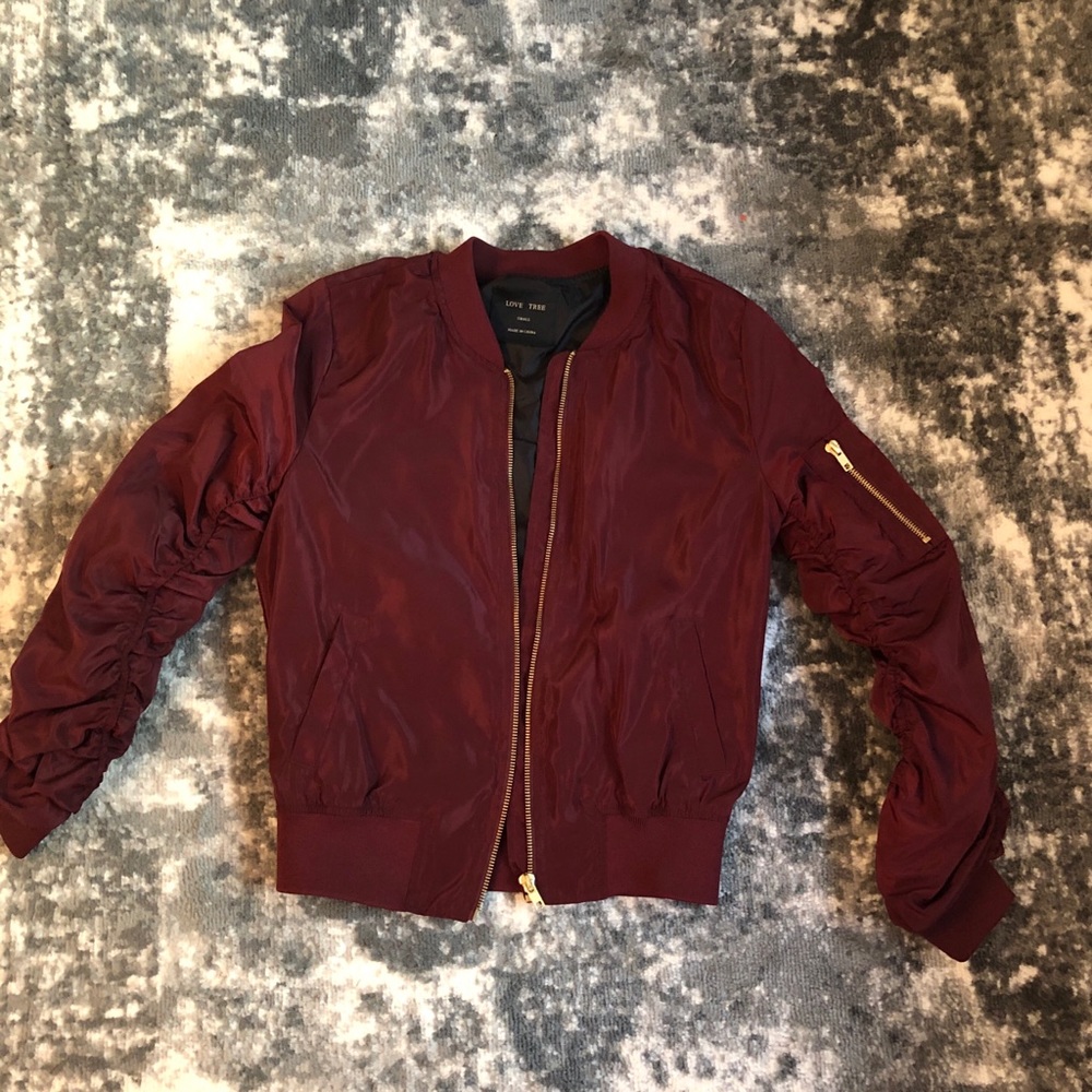 Love Tree Burgandy jacket - Picture 2 of 4
